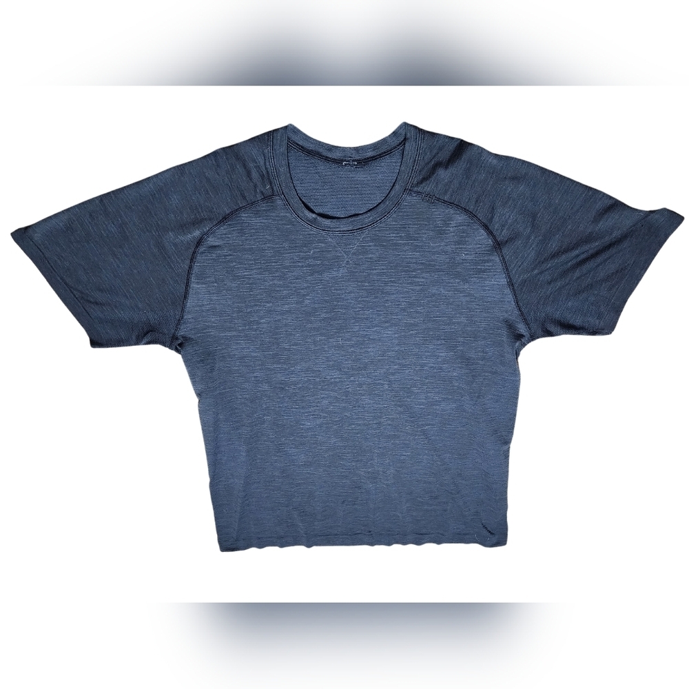 SET OF 2, Medium Lululemon Short Sleeve Tees, Blue and Black Heather - Picture 2 of 8